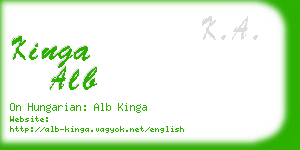 kinga alb business card